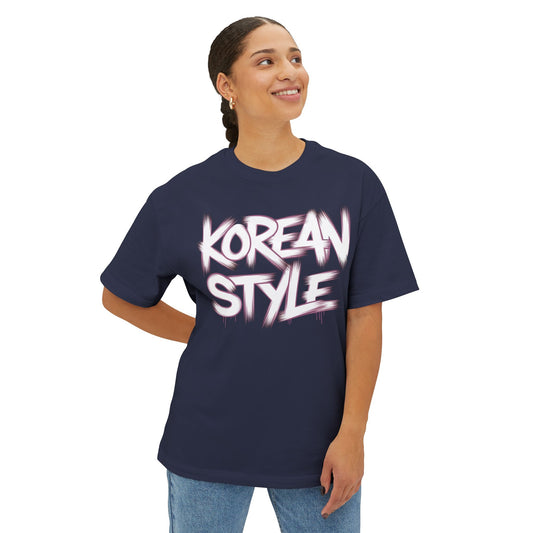 Corea - Camiseta unisex de estilo coreano de gran tamaño y corte cuadrado - StyleMZ 