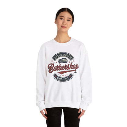 Classic American barbershop Unisex Heavy Blend™ Crewneck Sweatshirt - StyleMZ