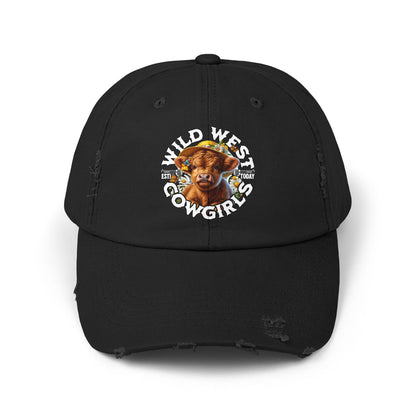 Korea - Wild West Cow Girls Unisex Distressed Cap - StyleMZ - Stylemz