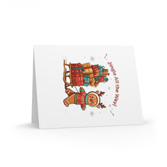 The gingerbread man's love for sleds  Greeting Cards (8, 16, and 24 pcs)  - StyleMZ