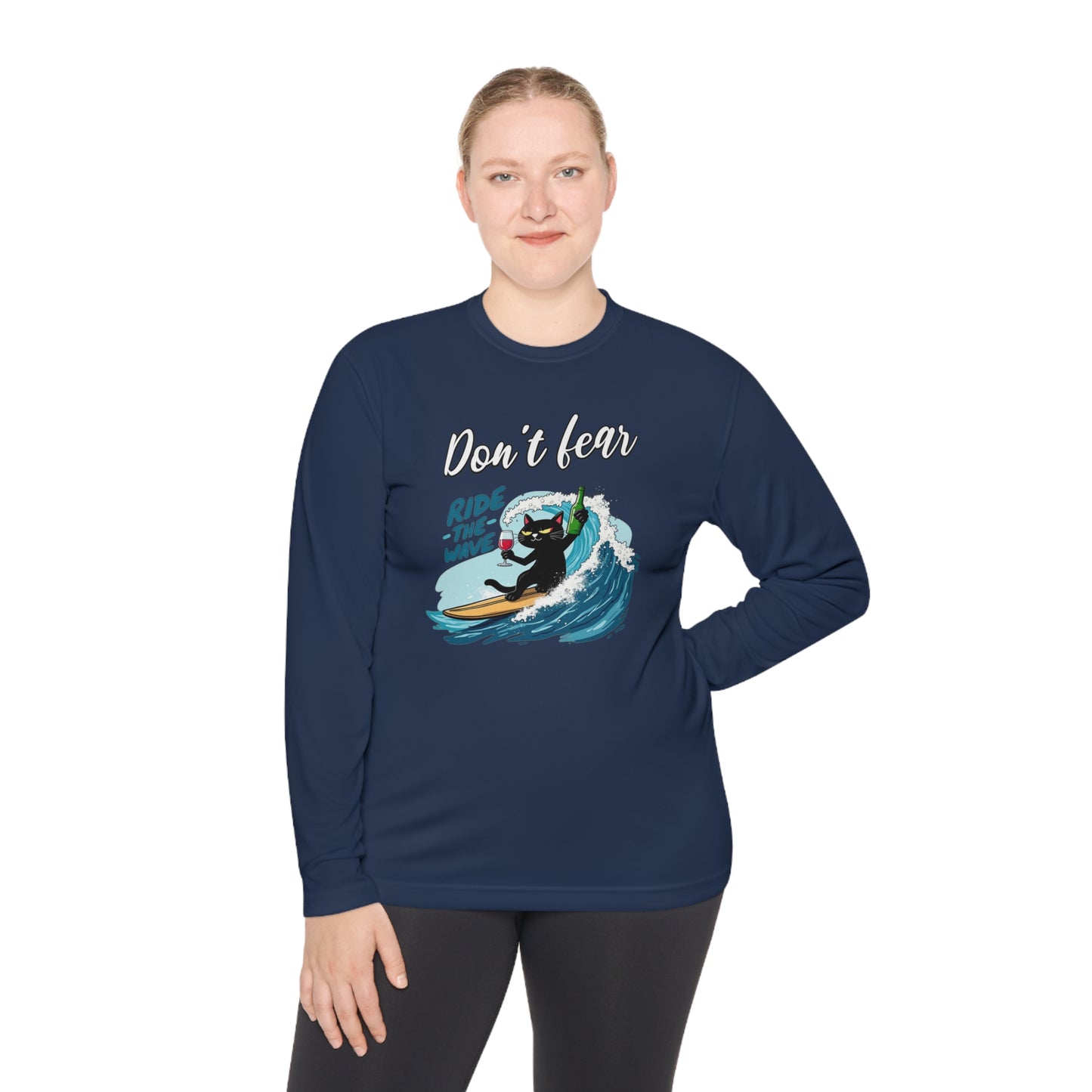 Korea -  Don't fear, ride the wave Unisex Lightweight Long Sleeve Tee  - StyleMZ