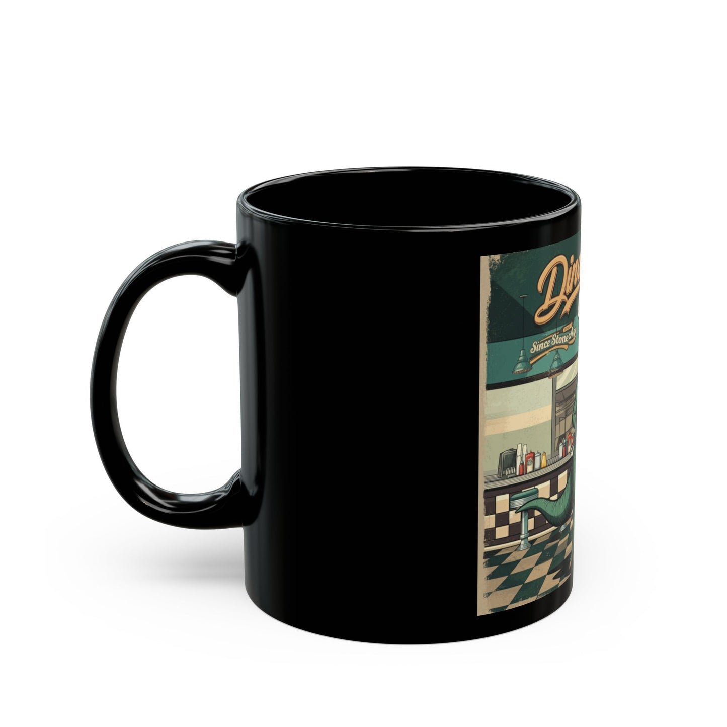 Dino’s Retro Grill Black Mug (11oz, 15oz) - StyleMZ