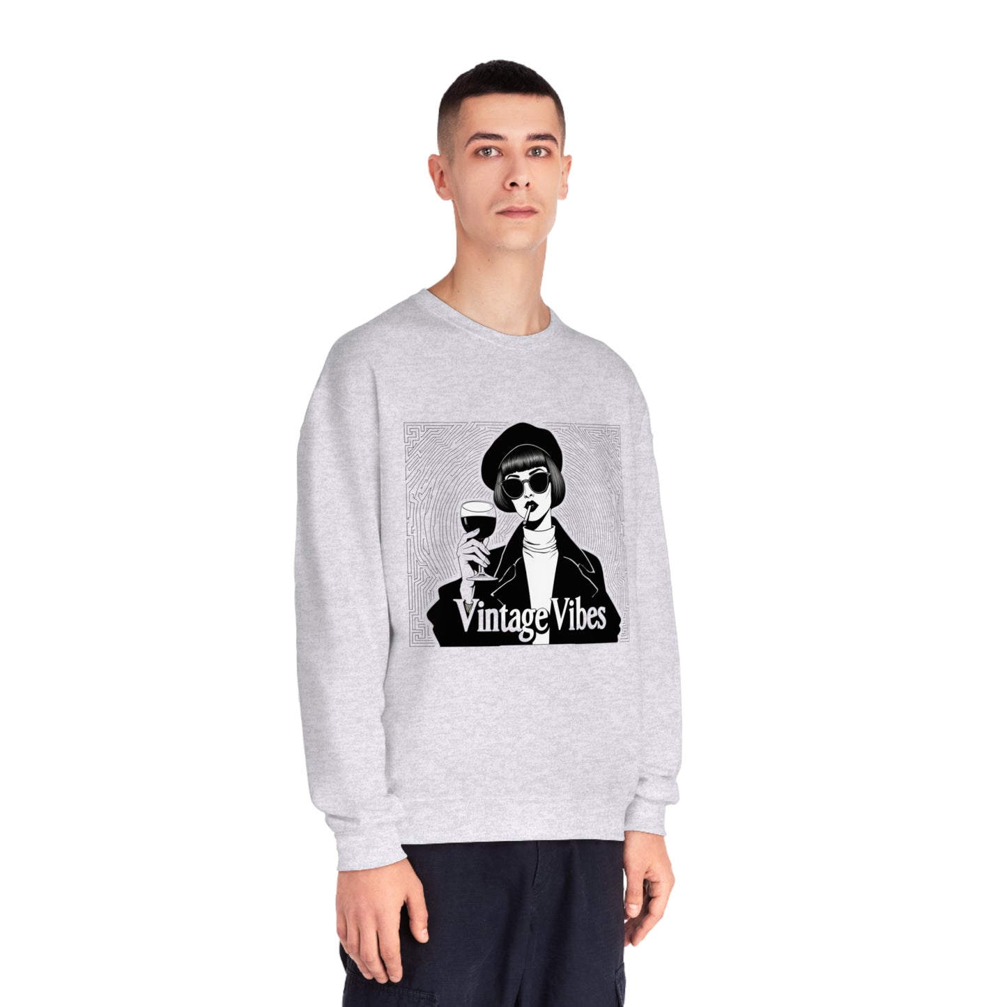 StyleMZ -  Vintage vibes Unisex NuBlend® Crewneck Sweatshirt  - StyleMZ