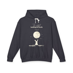 The rabbit looking at Earth from the moon Unisex Lightweight Hooded Sweatshirt  - Korea  - StyleMZ