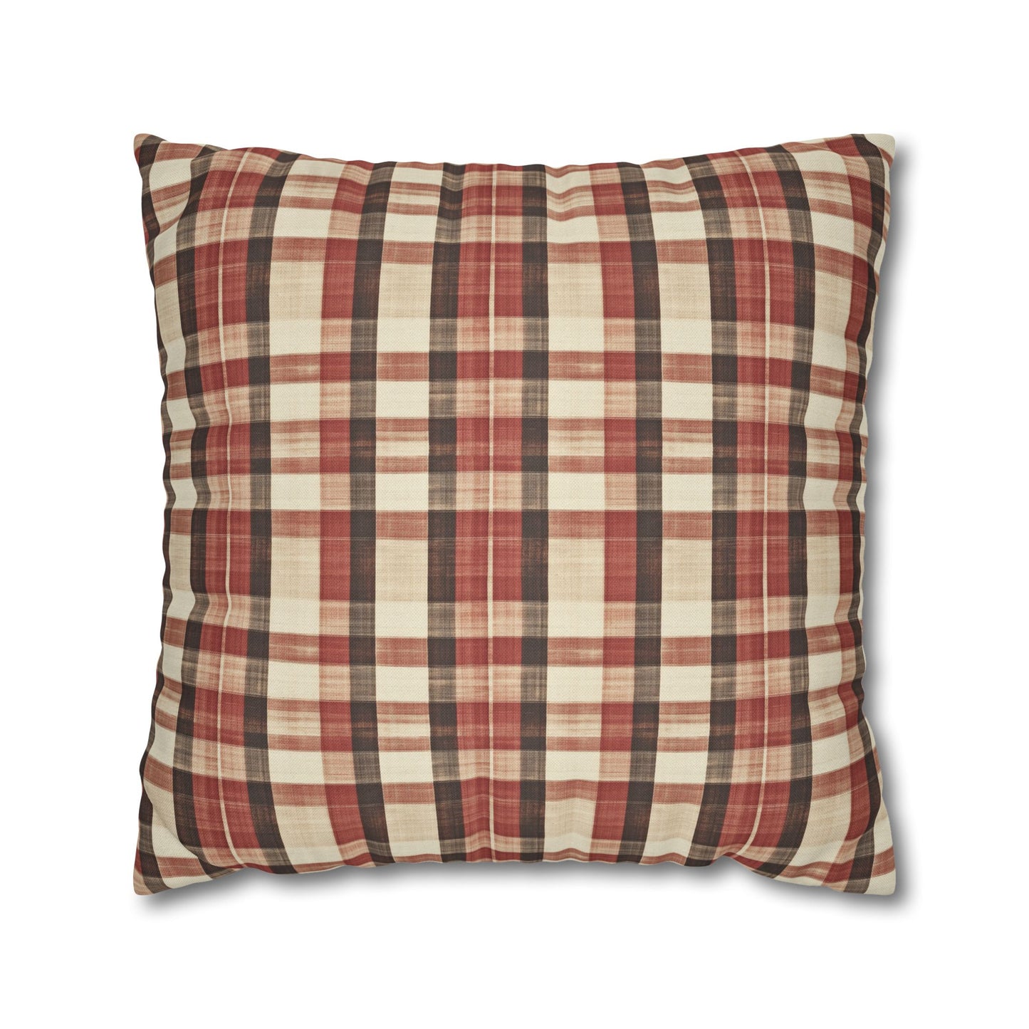 StyleMZ -  Foliage hue plaid Spun Polyester Square Pillowcase  - StyleMZ