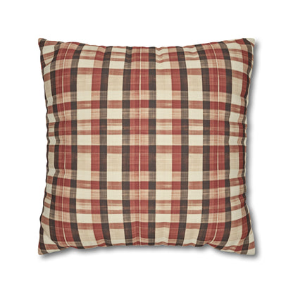 StyleMZ -  Foliage hue plaid Spun Polyester Square Pillowcase  - StyleMZ