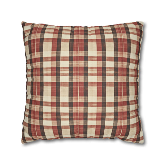 StyleMZ - Foliage hue plaid Spun Polyester Square Pillowcase - StyleMZ - Stylemz