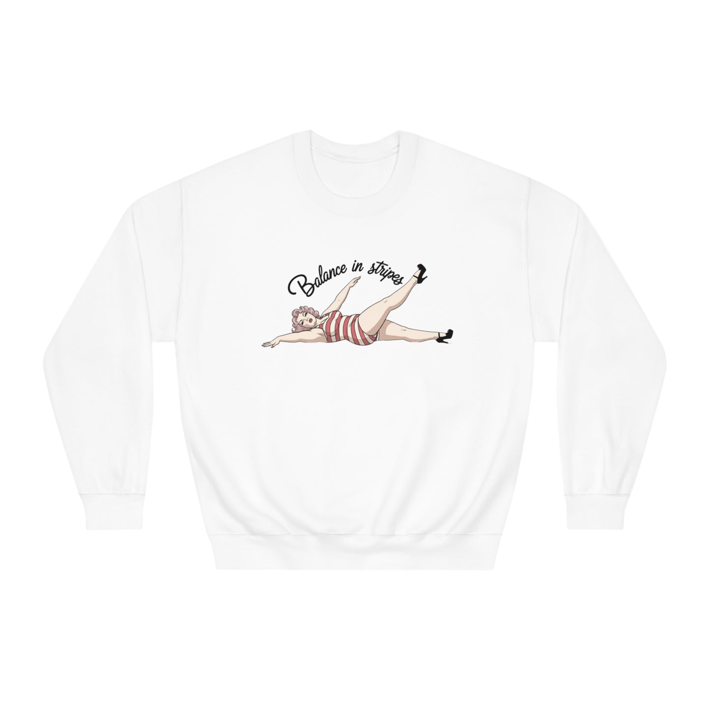 Balance in Stripes Unisex DryBlend® Crewneck Sweatshirt  - Korea  - StyleMZ