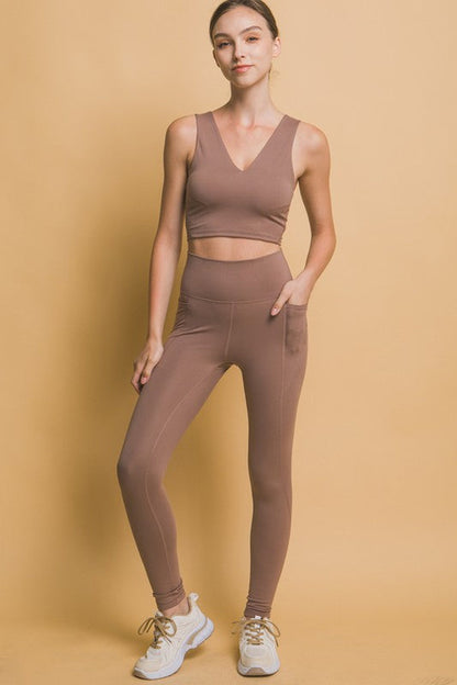 Love Tree High Waist Leggings with Side Pockets - Stylemz