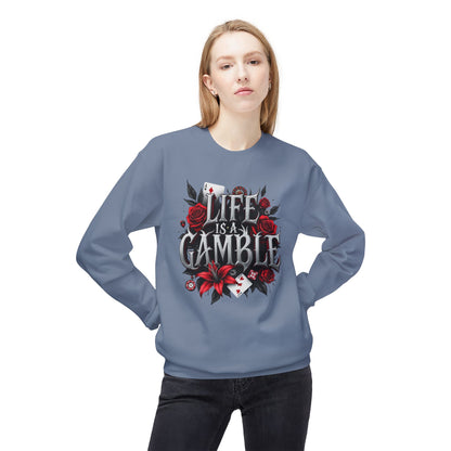 Korea -  Life is a gamble Unisex Midweight Softstyle Fleece Crewneck Sweatshirt  - StyleMZ