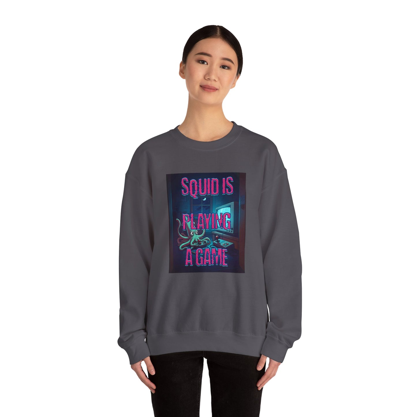 Squid is playing a game Unisex Heavy Blend™ Crewneck Sweatshirt - StyleMZ