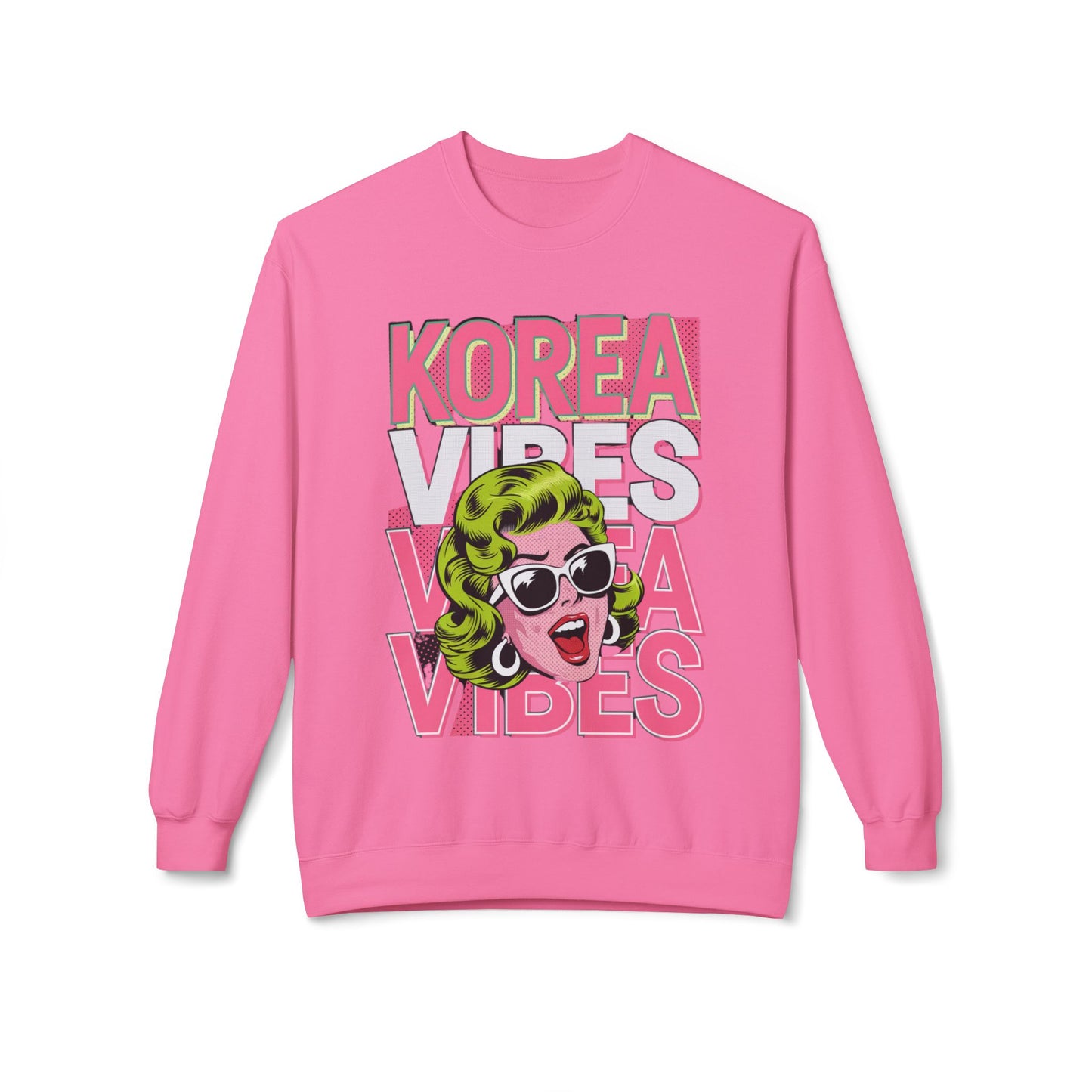 Korea -  Korea Vibes Unisex Midweight Softstyle Fleece Crewneck Sweatshirt  - StyleMZ