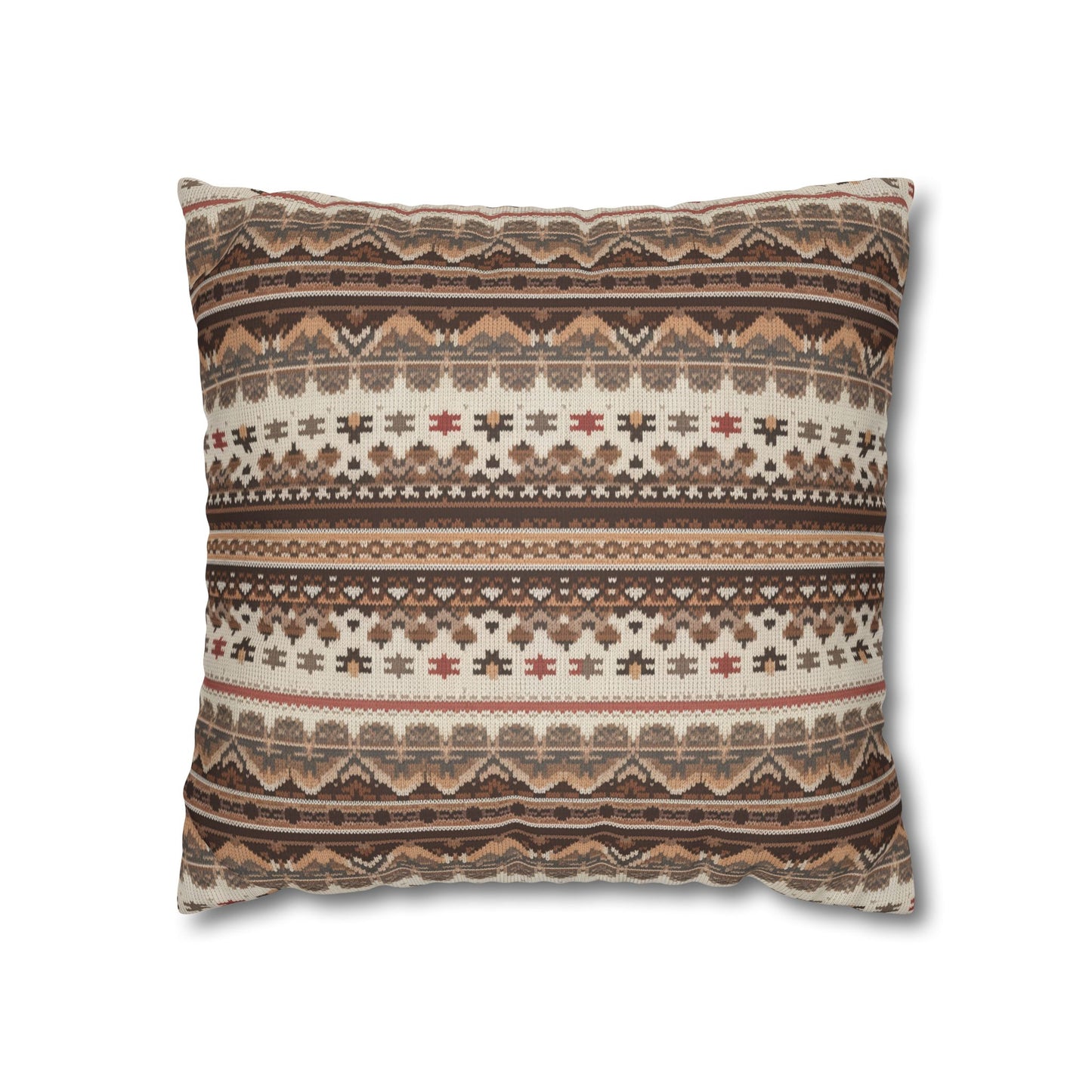 Warm Nordic Knit Faux Suede Square Pillowcase - StyleMZ - Stylemz