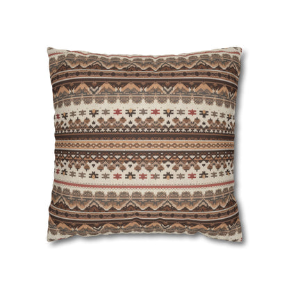 Warm Nordic Knit  Faux Suede Square Pillowcase - StyleMZ