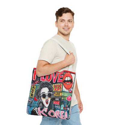 I love Korea Tote Bag (AOP) - StyleMZ