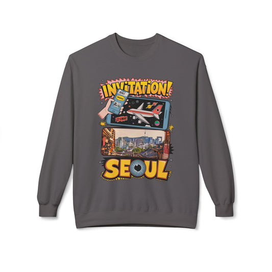 Korea -  Invitation Seoul Unisex Midweight Softstyle Fleece Crewneck Sweatshirt  - StyleMZ