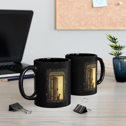 The door is open Black Mug (11oz, 15oz) - StyleMZ