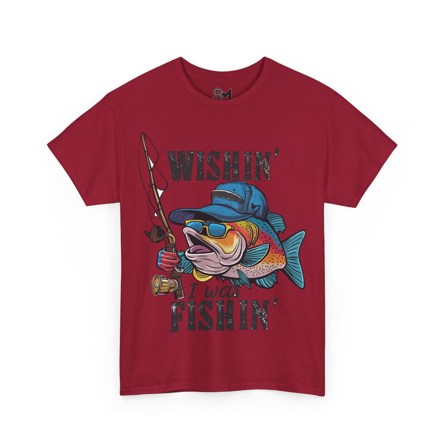 Whishing I was fishing Unisex Heavy Cotton Tee - StyleMZ