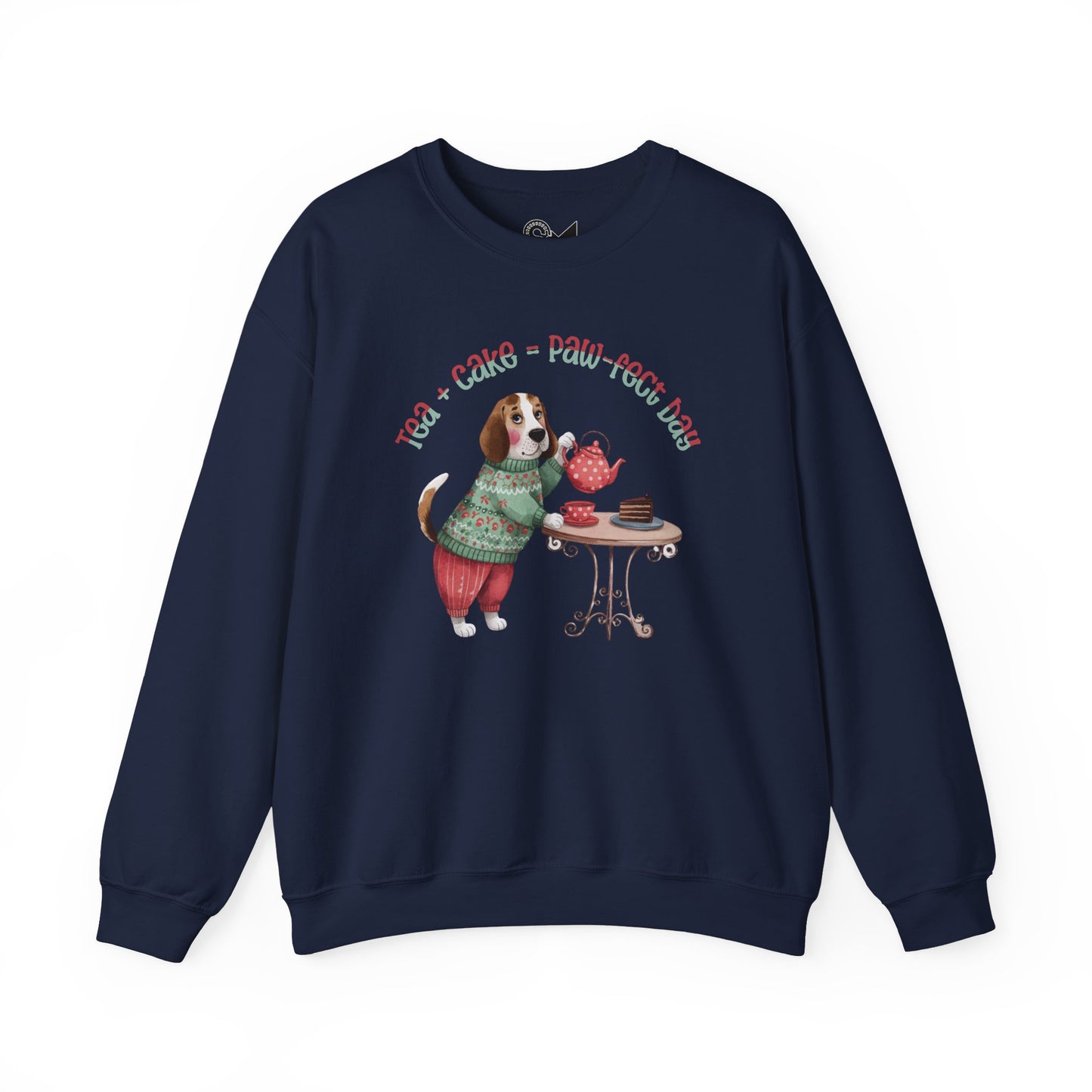 Tea + Cake = Paw-fect Day Unisex Heavy Blend™ Crewneck Sweatshirt - StyleMZ