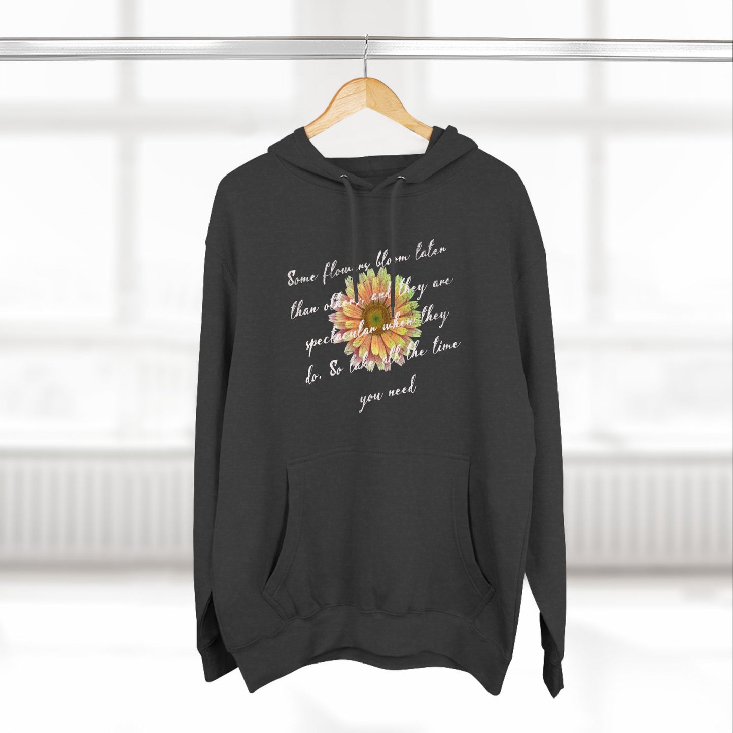 Korea - Your bloom will be spectacular Three-Panel Fleece Hoodie - StyleMZ - Stylemz