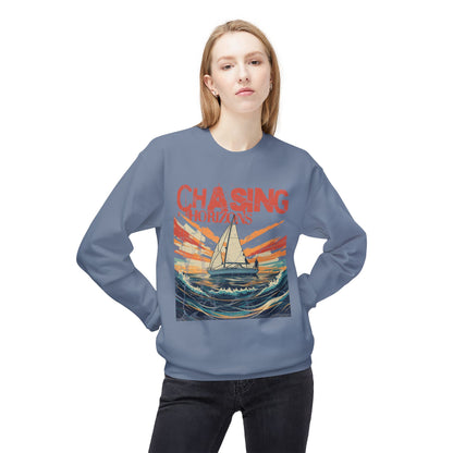 Chasing Horizons Unisex Midweight Softstyle Fleece Crewneck Sweatshirt  - StyleMZ