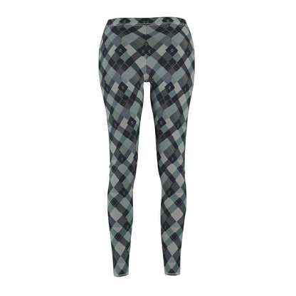 Midnight Plaid Women's Cut & Sew Casual Leggings (AOP) - StyleMZ