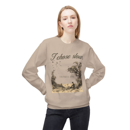 Korea -  Slow tranquil life Unisex Midweight Softstyle Fleece Crewneck Sweatshirt  - StyleMZ