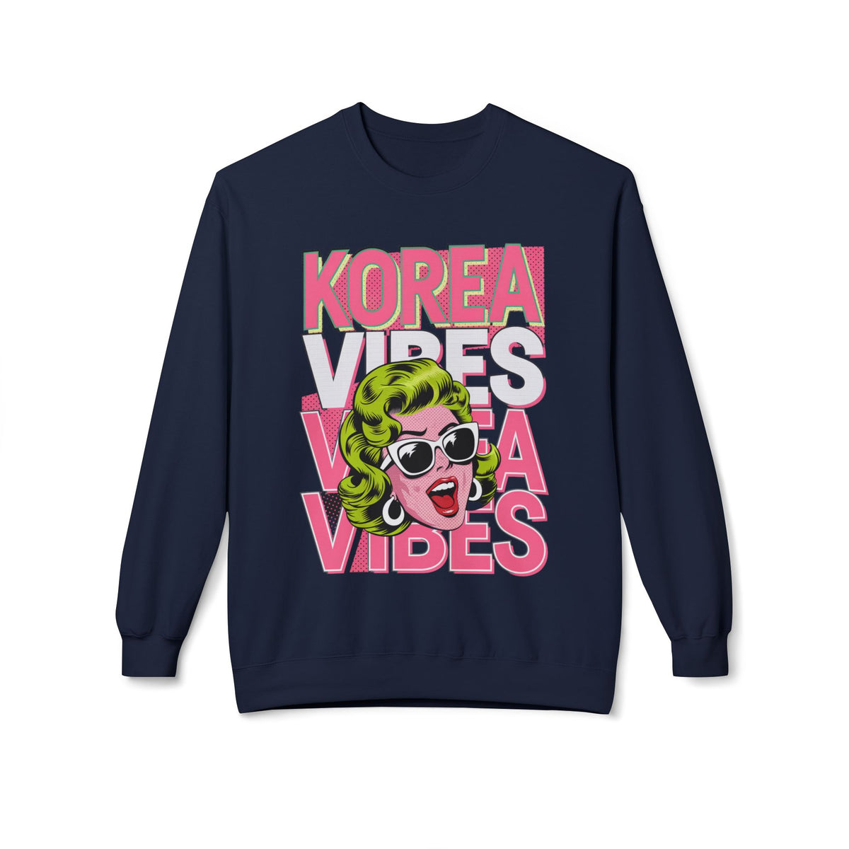 Korea -  Korea Vibes Unisex Midweight Softstyle Fleece Crewneck Sweatshirt  - StyleMZ