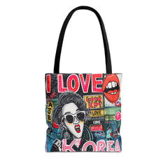 Korea -  I love Korea Tote Bag (AOP)  - StyleMZ