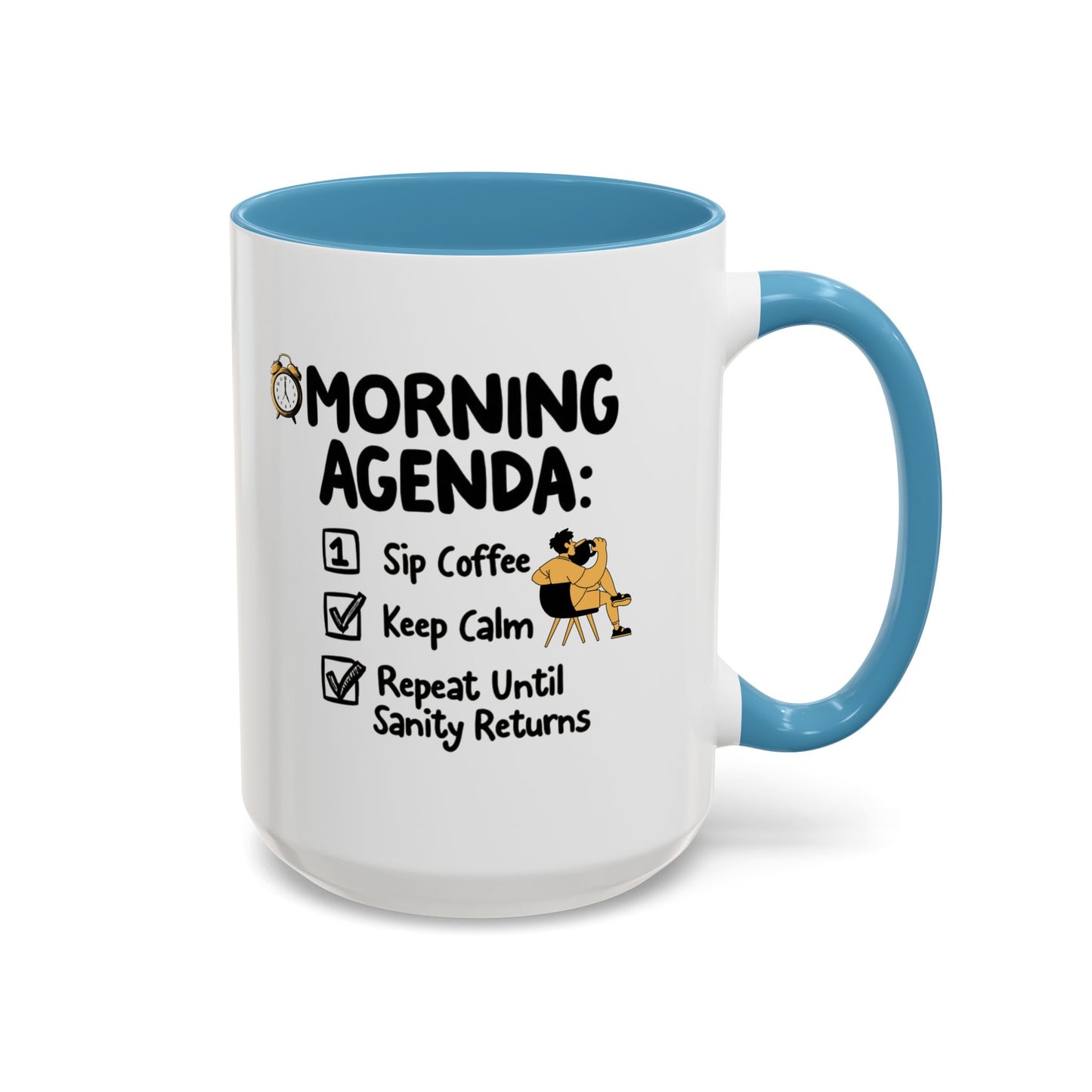 Morning Agenda Accent Coffee Mug (11, 15oz) - StyleMZ