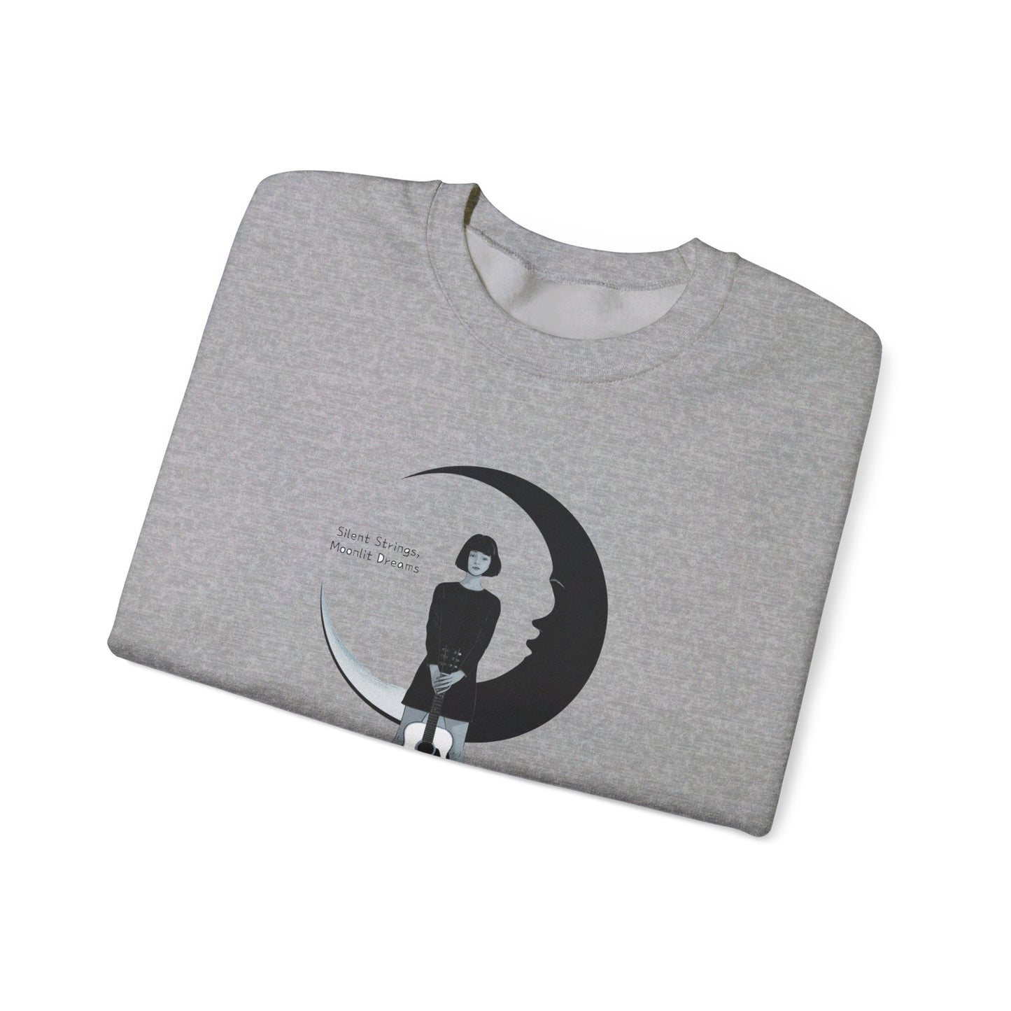 Korea -  Silent Strings, Moonlit Dreams Unisex Heavy Blend™ Crewneck Sweatshirt  - StyleMZ