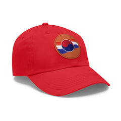 Corea - Gorro con bandera de Corea y parche de cuero (redondo) - StyleMZ 