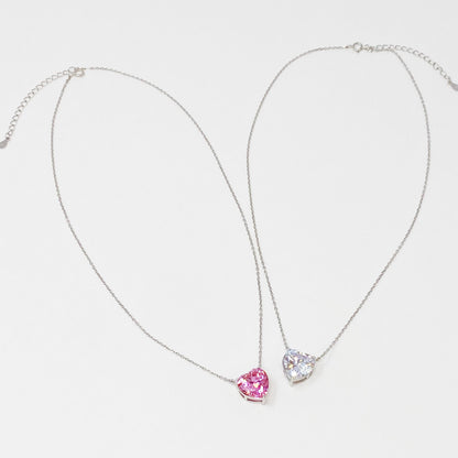 Absolute Beauty Sterling Silver Heart Necklace with Cubic Zirconia