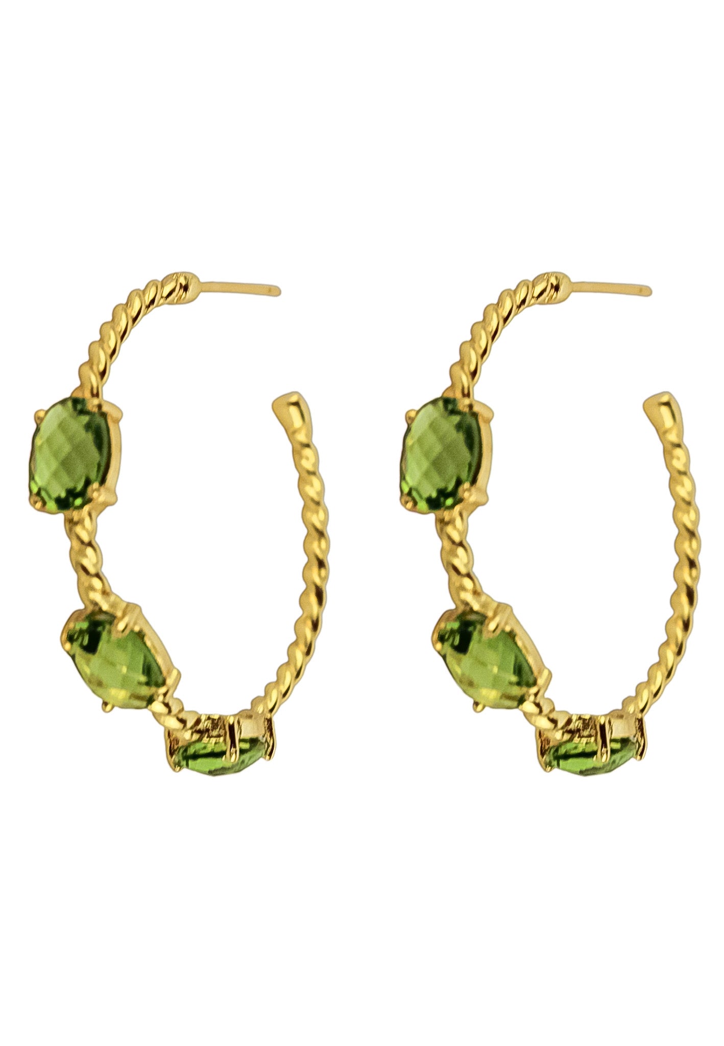 Elegant Doha Earrings with 18K Gold-Plating and Stones