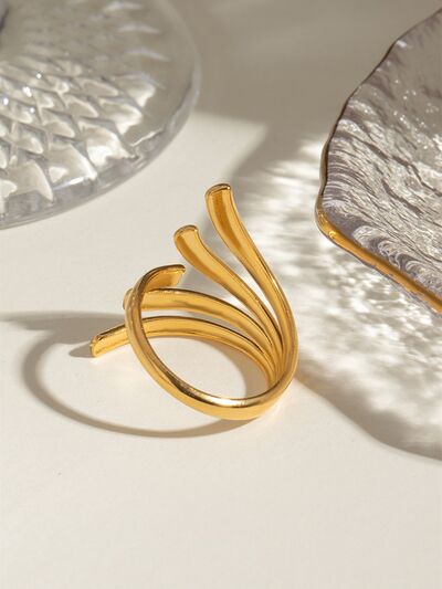 18K Gold-Plated Stainless Steel Irregular Open Ring