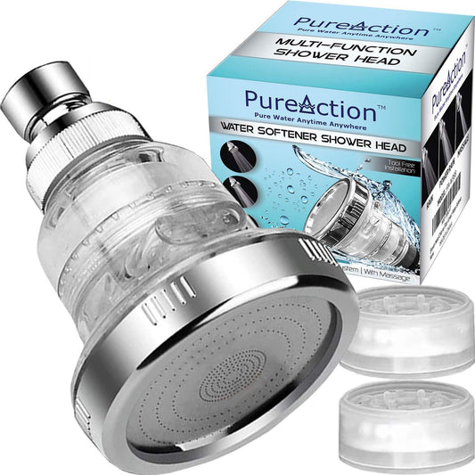 PureAction Water Softener Shower Head Filter for Hard Water Chlorine