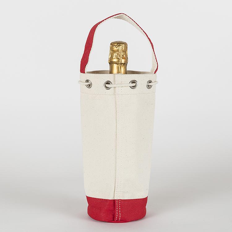 Single Bottle Wine Champagne Bag with Cinch Top Design