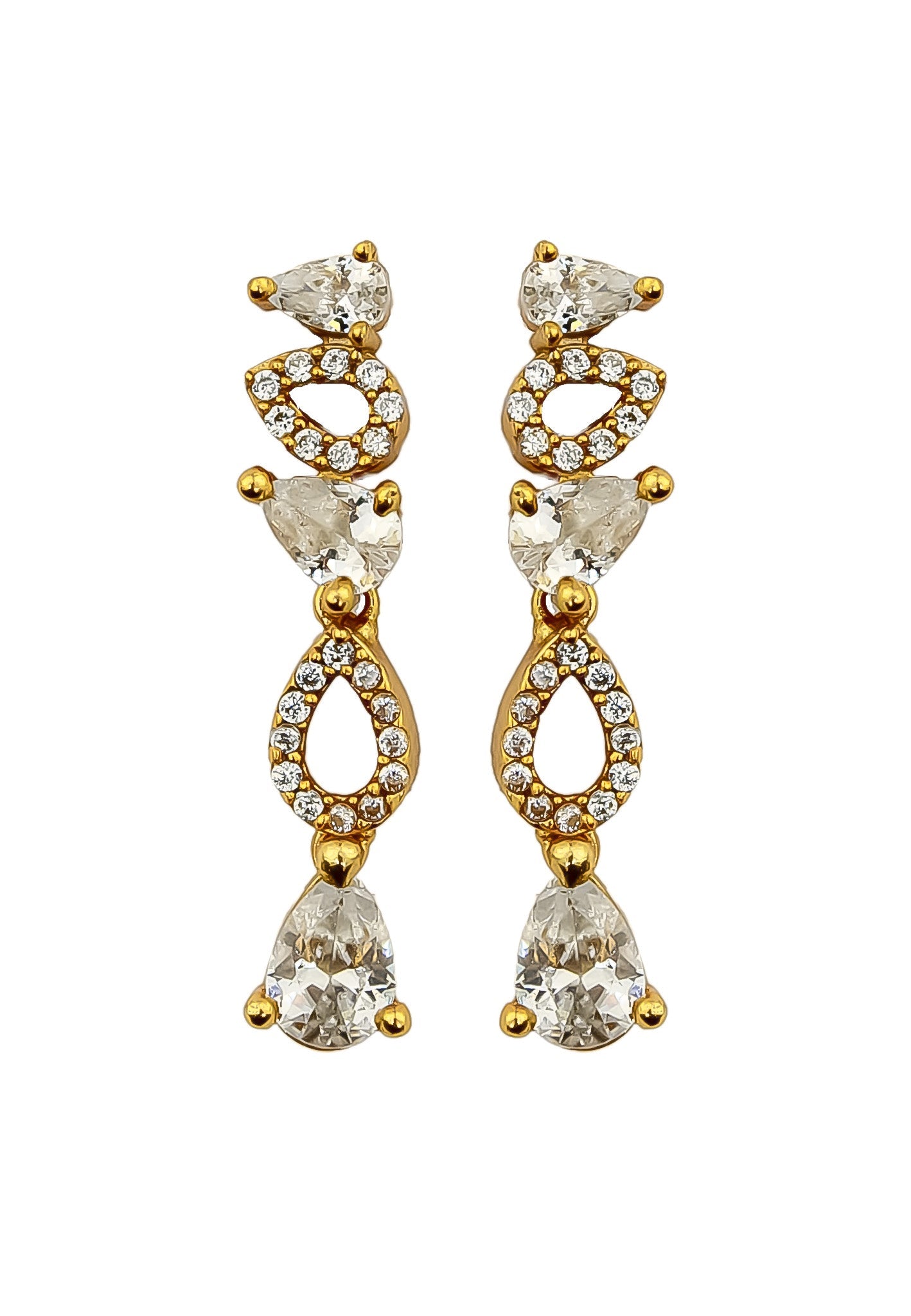 Florence Earrings - 18K Gold-Plated with Zirconia Stones