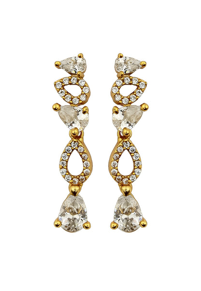 Florence Earrings - 18K Gold-Plated with Zirconia Stones