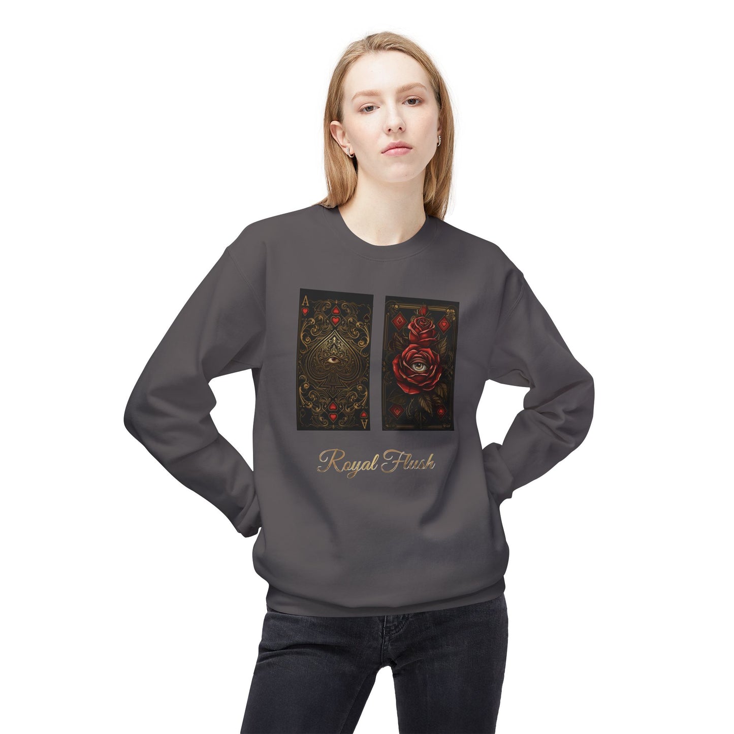 Korea -  Royal Flush Unisex Midweight Softstyle Fleece Crewneck Sweatshirt  - StyleMZ