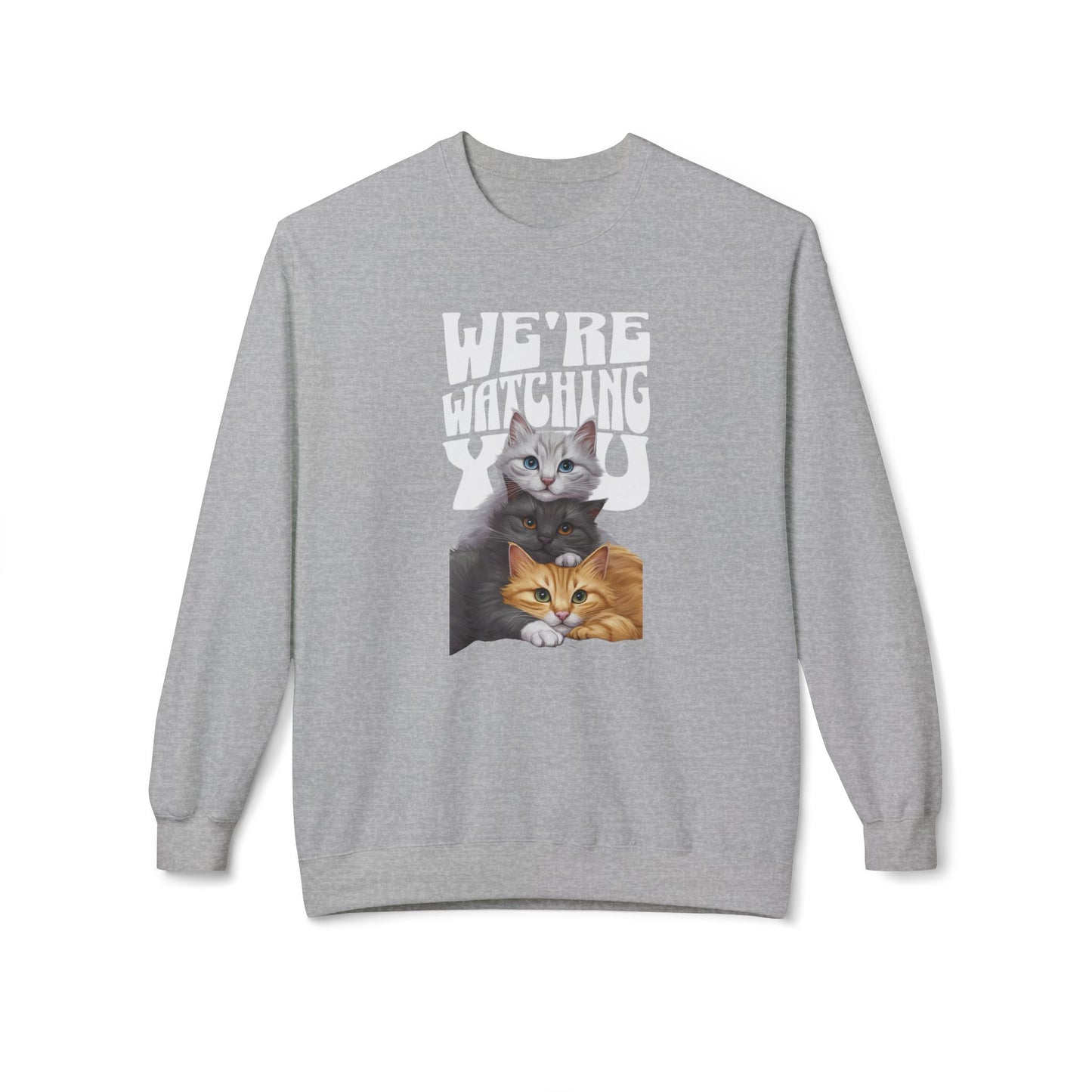 Korea -  We're watching you Unisex Midweight Softstyle Fleece Crewneck Sweatshirt  - StyleMZ