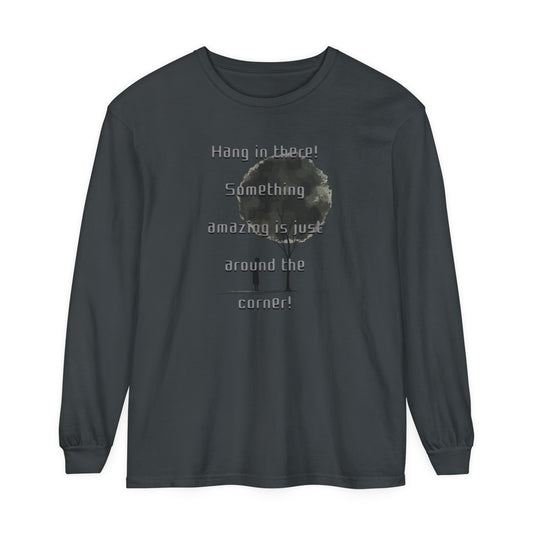 Korea - Something amazing is just around the corner! Unisex Garment-dyed Long Sleeve T-Shirt - StyleMZ - Stylemz