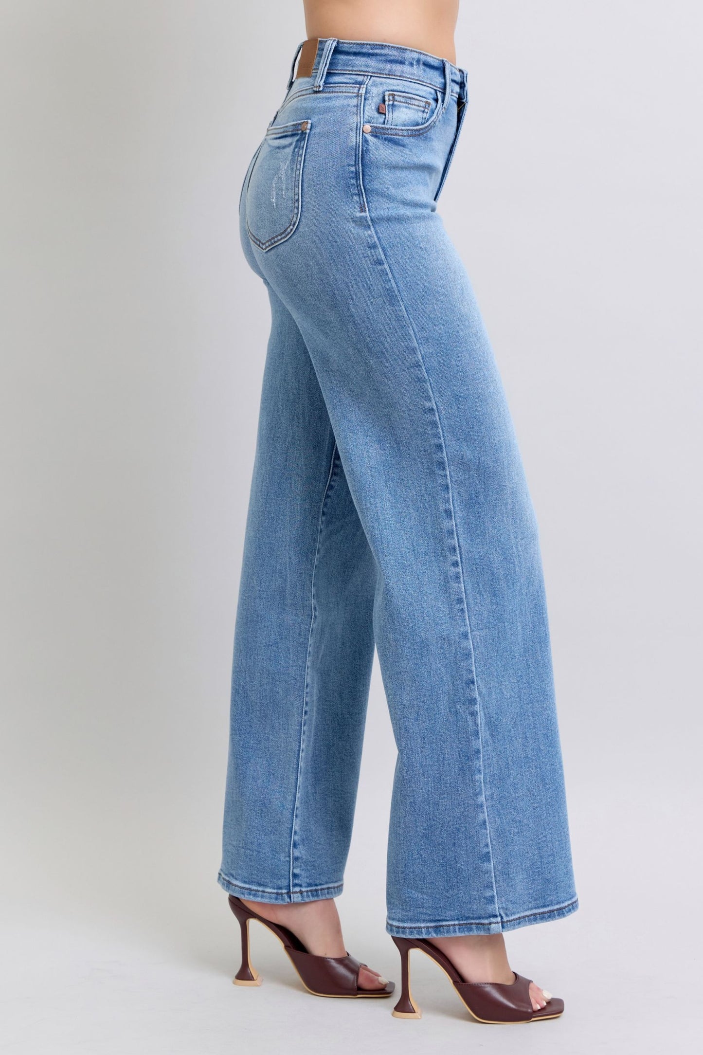 Judy Blue Full Size Wide Leg Jeans with Pockets for Style