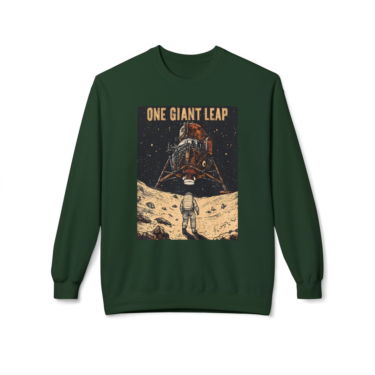 Korea -  One giant leap Unisex Midweight Softstyle Fleece Crewneck Sweatshirt  - StyleMZ