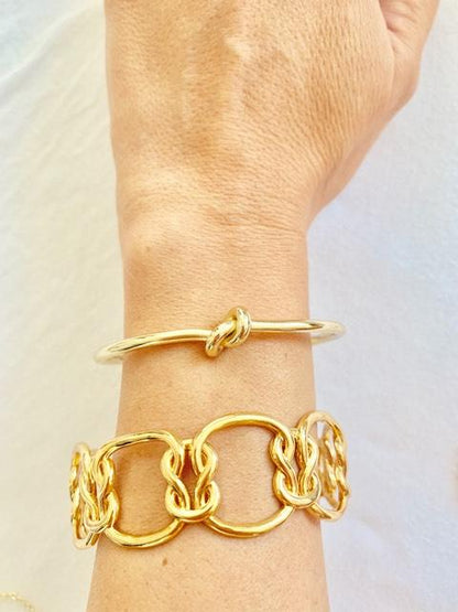 Love Knot Bracelet - 18k Gold Plated Cuff Bangle