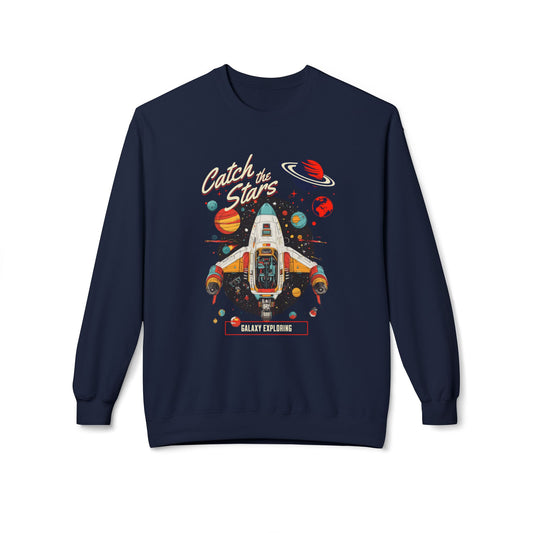 StyleMZ -  Catch the stars Unisex Midweight Softstyle Fleece Crewneck Sweatshirt  - StyleMZ