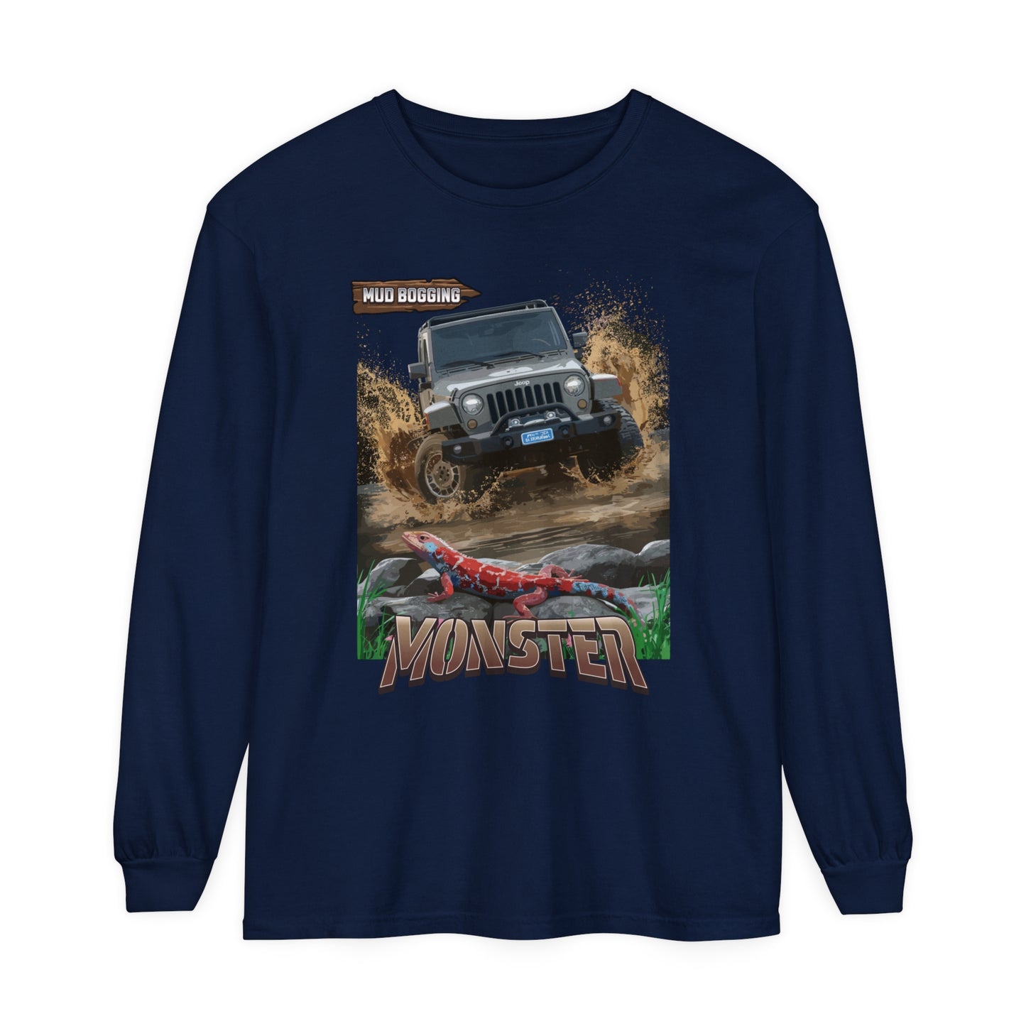 Monster car Unisex Garment-dyed Long Sleeve T-Shirt - StyleMZ