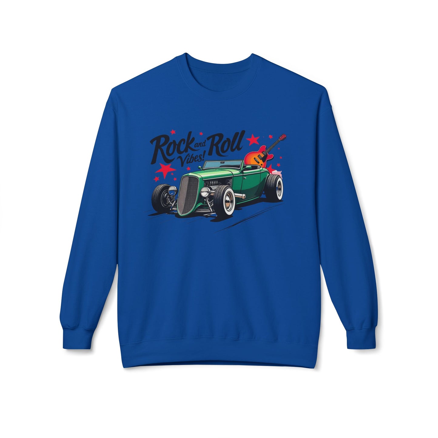 Rock & Roll Vibes Unisex Midweight Softstyle Fleece Crewneck Sweatshirt - StyleMZ