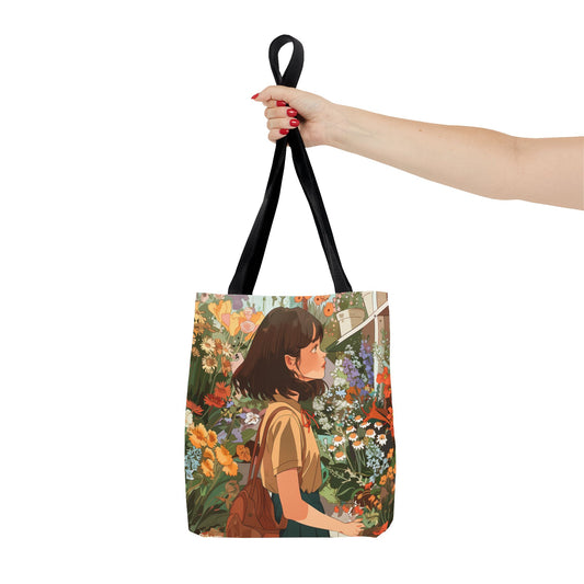 Corea - Bolso de mano con diseño de niña y floristería (AOP) - StyleMZ 