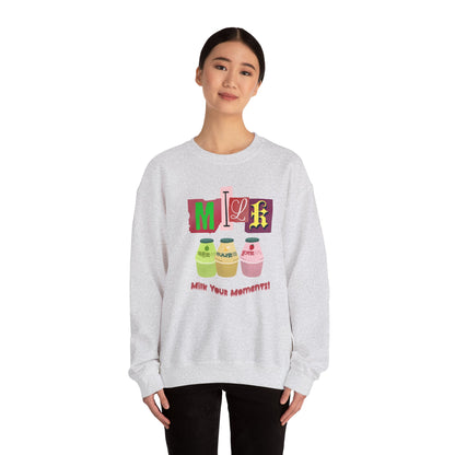 Milk your moment! Unisex Heavy Blend™ Crewneck Sweatshirt - StyleMZ